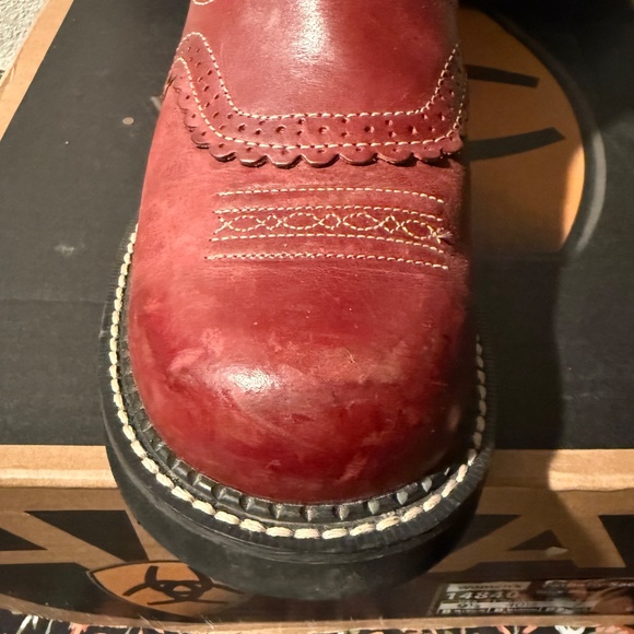 Ariat Original Baby Fat Red Boots Hard To Find SZ 9.5 - Picture 4 of 14